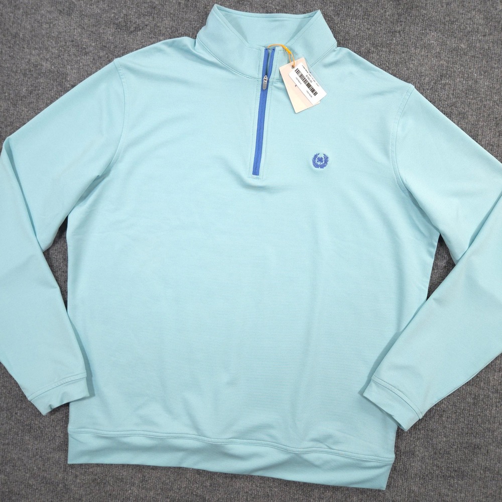 Peter Millar Perth Performance 1/4 Zip Mens L Brae Burn Country Club Golf NEW